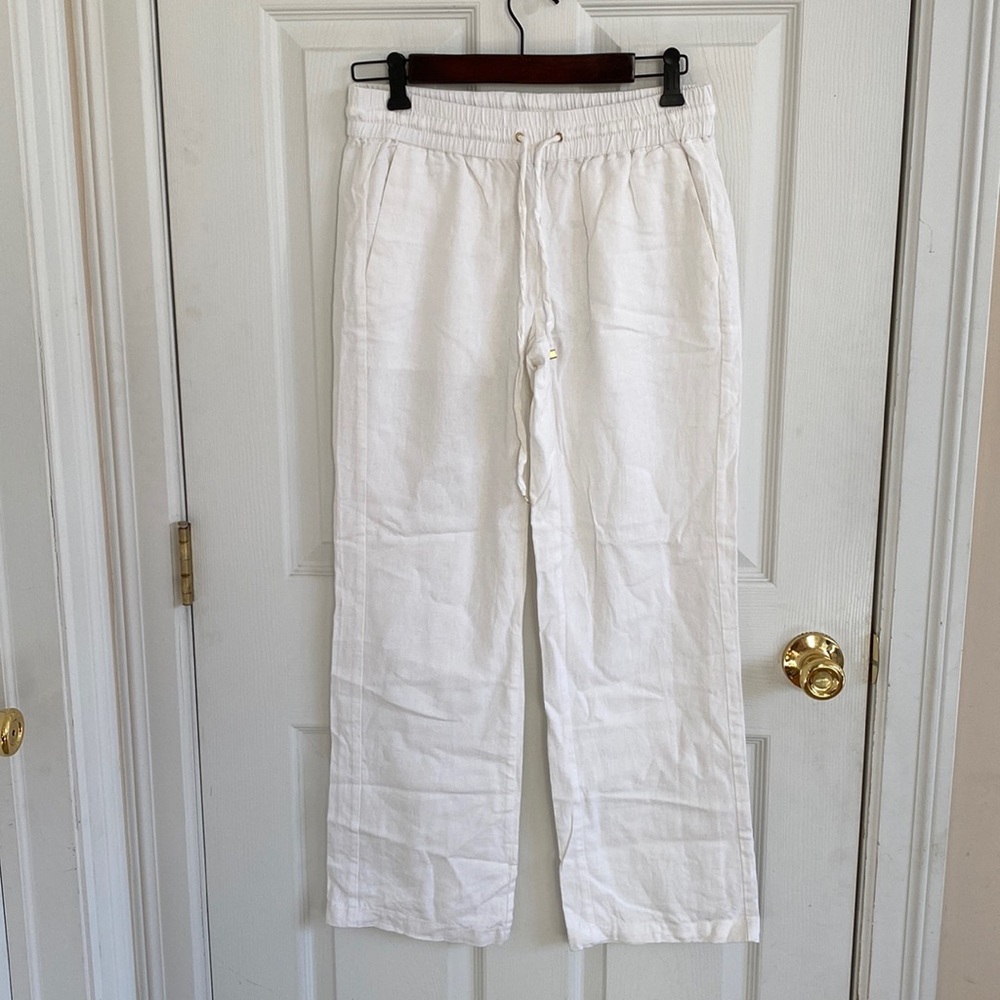 NWOT, Love Tree White Linen Pant, Size M